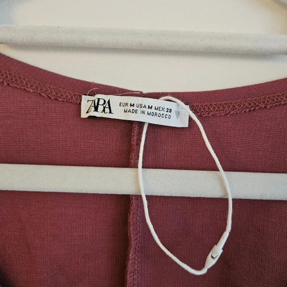 Zara Ruched Dusty Pink Dress - Picture 3 of 4